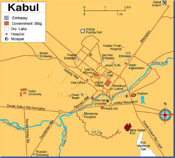 Karte von Kabul