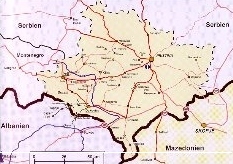 Karte des Kosovo
